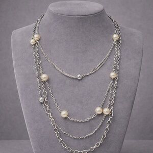 Premier Designs FASHION SENSE Multi strand 26" necklace.  EUC. #101